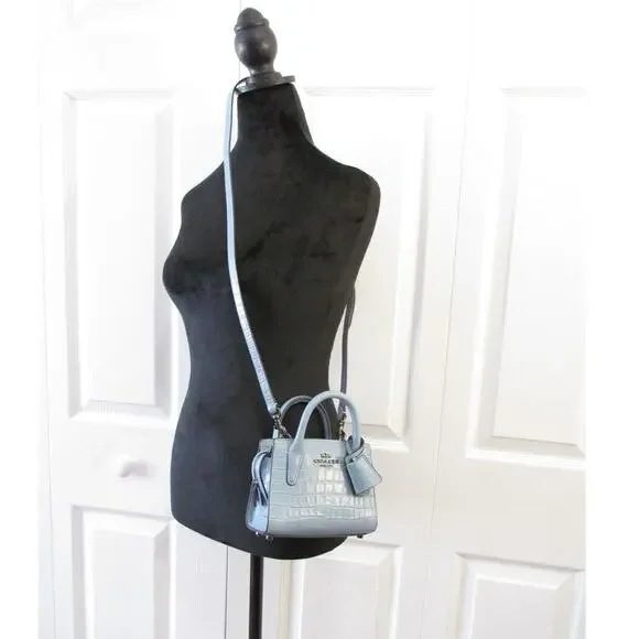 NWT Coach Crocodile Embossed Andrea Mini Carryall Bag - Picture 5 of 8